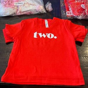 Two birthday Toddler T-Shirt in red size 2T brand new